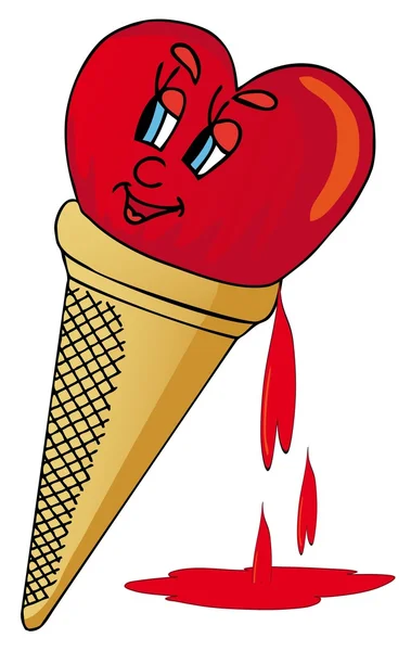 Crème glacée coeur Valentines — Image vectorielle