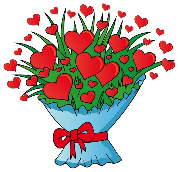 Bouquet de cœurs de Saint Valentin — Image vectorielle