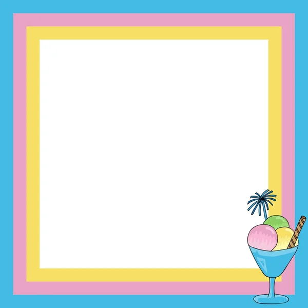 Frame met sundae — Stockvector