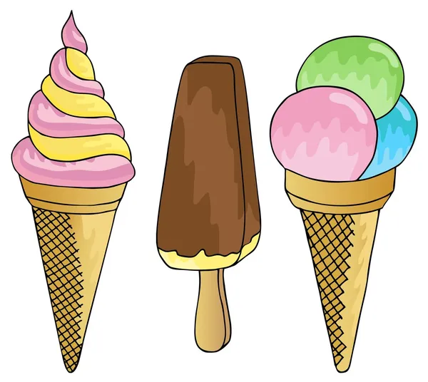 Varie collezioni di gelati — Vettoriale Stock