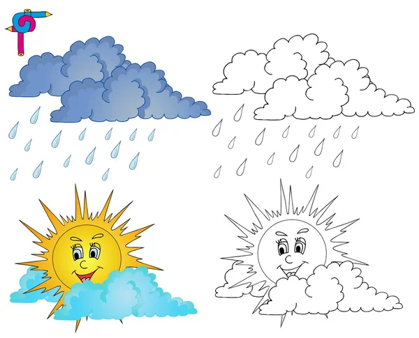 Färbung Bild Wetter 4 Vektorgrafiken
