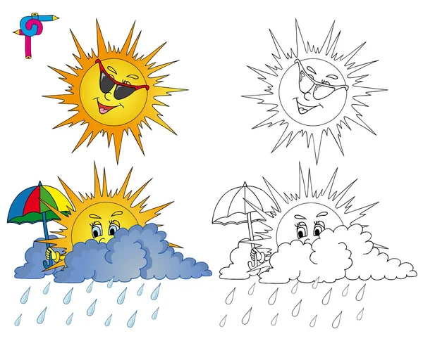 Coloring image weather 2 Stock Illustration