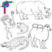 African safari animals cartoon for coloring — Stock Vector © izakowski