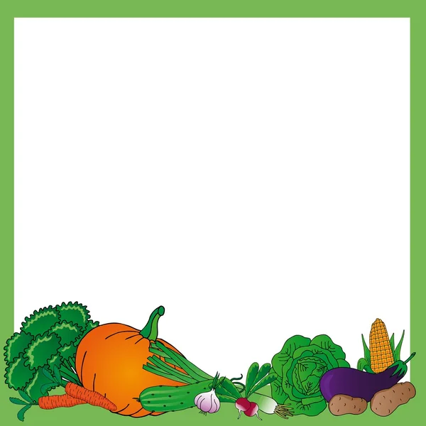 Olika grönsaker ram — Stock vektor