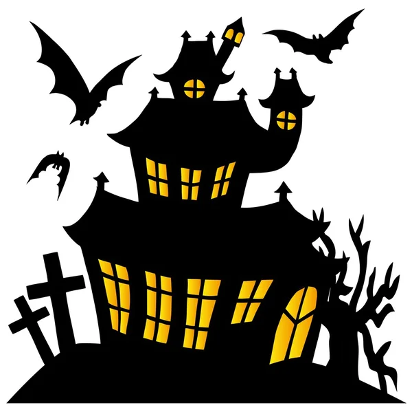 Silhouette spooky house 01 — Stock Vector