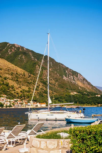 Kotor Montenegro September 2021 Πανόραμα Της Θάλασσας Και Των Σκαφών — Φωτογραφία Αρχείου