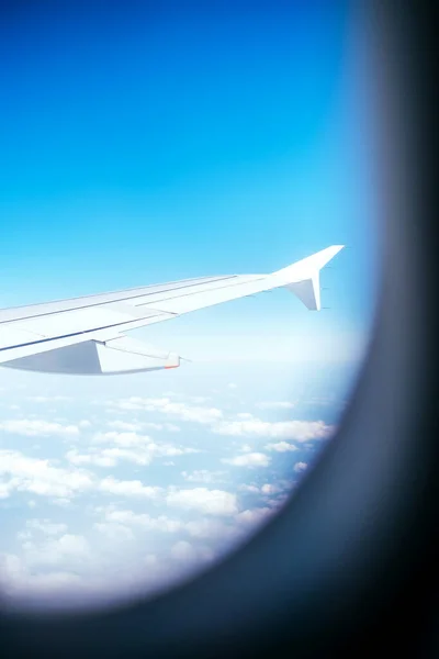 View Airplane Window Plane Wing Beautiful Sky — Stock Photo, Image
