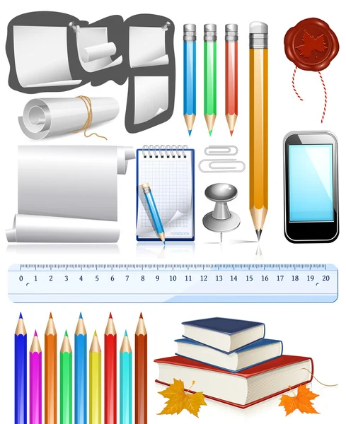 Collection of education objects — Stock Vector
