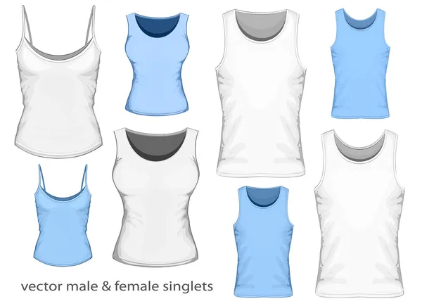 Singlet pria dan wanita - Stok Vektor