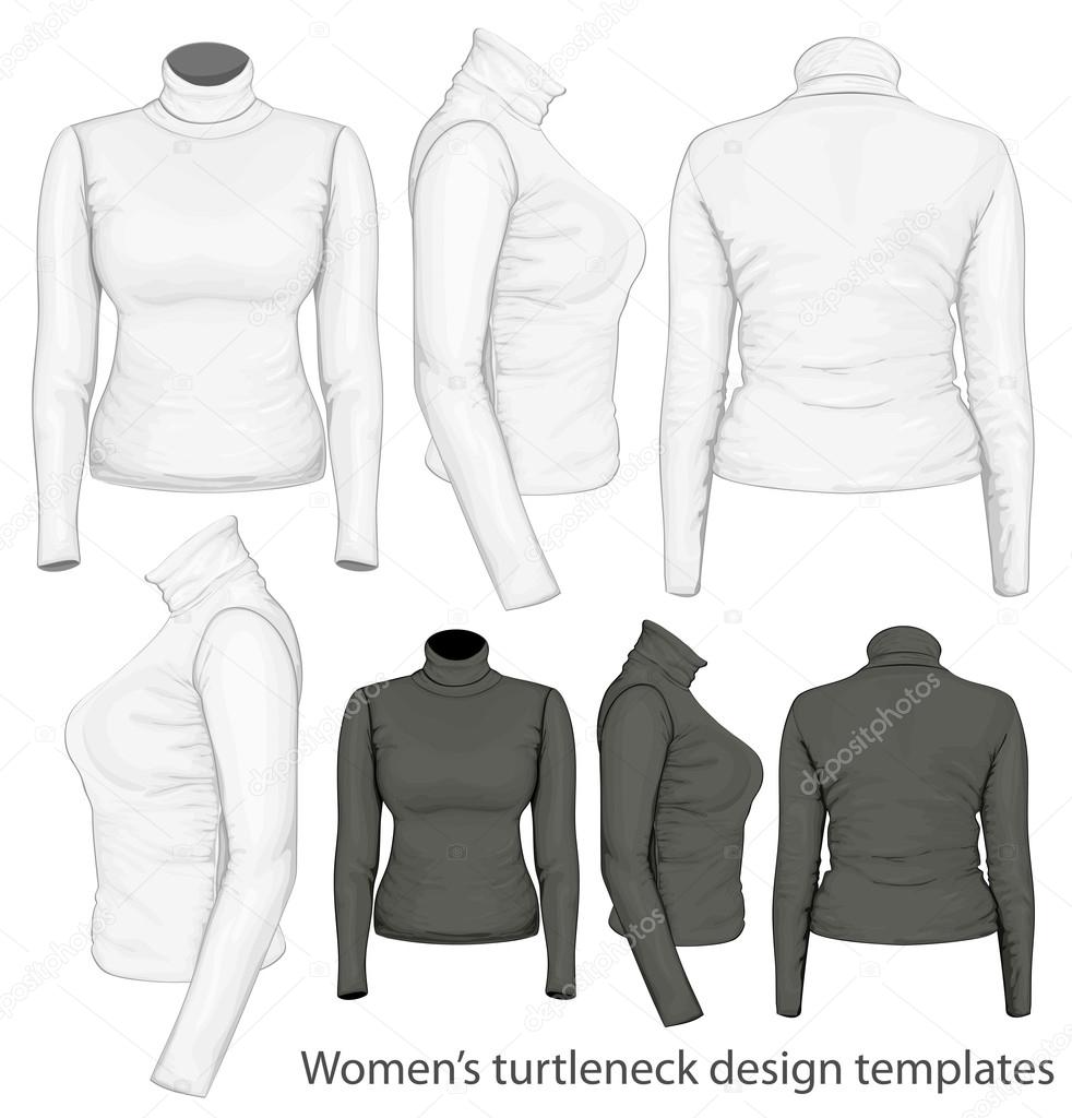 Women's turtleneck design templates