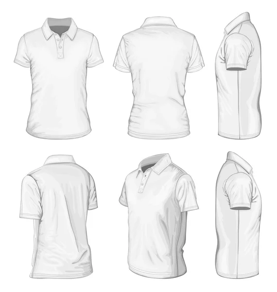 Polo de manga corta blanco para hombre Ilustración De Stock