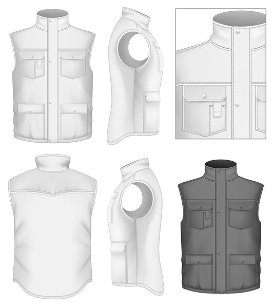 Men's bodywarmer design templates