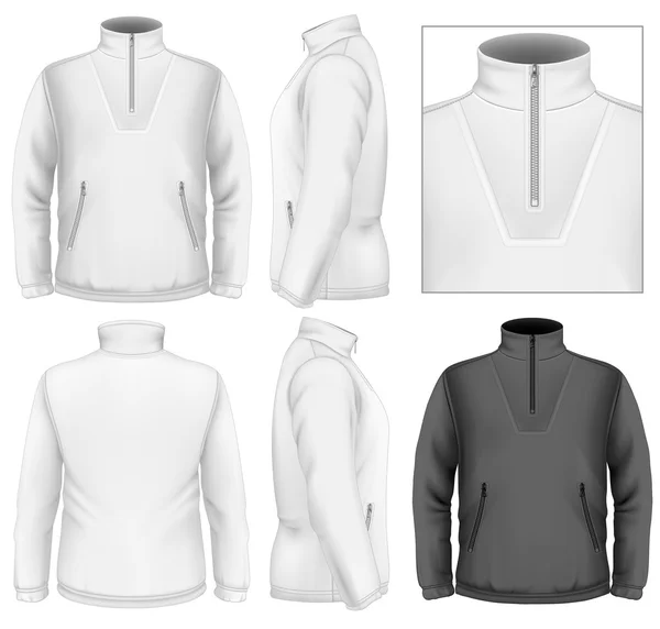 Men's fleece sweater design template — Stock Vector