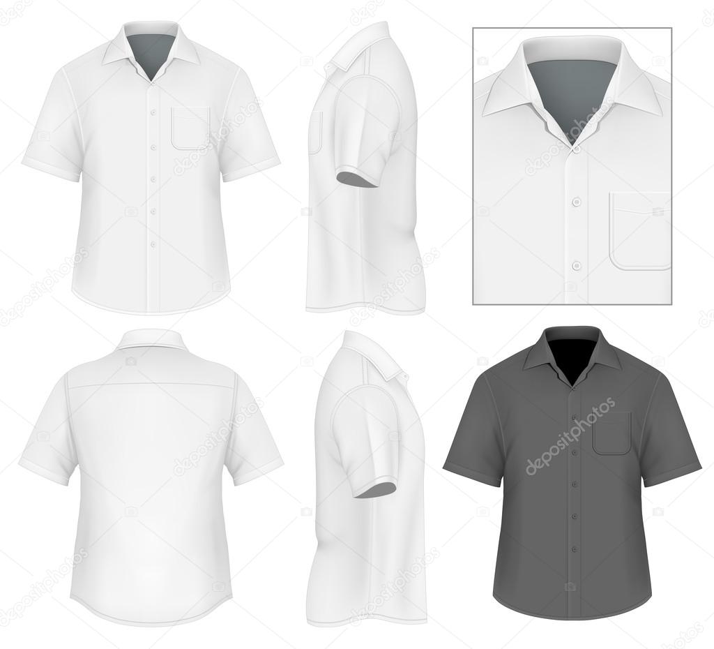 Men's button down shirt design template