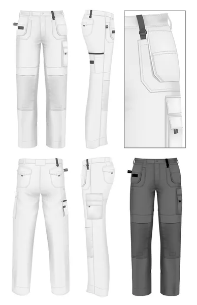 Шаблон дизайна мужских рабочих брюк — стоковый вектор