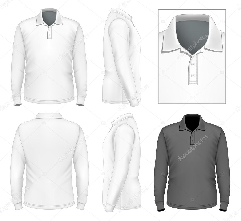 Men's long sleeve polo-shirt design template Stock Vector by ©ivelly ...