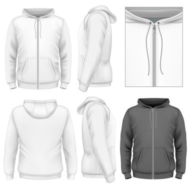 Erkekler ZIP hoodie tasarım şablonu