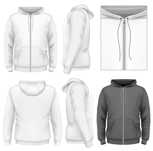 Erkekler ZIP hoodie tasarım şablonu — Stok Vektör