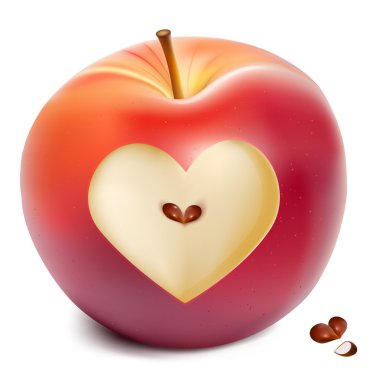 Kalpli kırmızı elma.