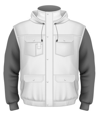 Men's hooded bodywarmer with sweater clipart