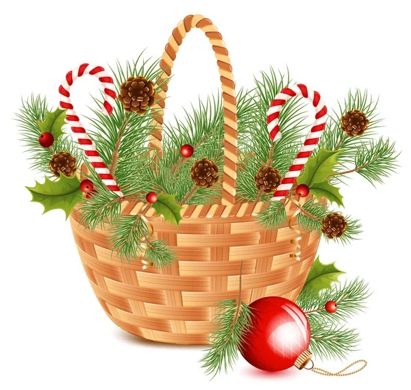 Christmas basket. — Stock Vector