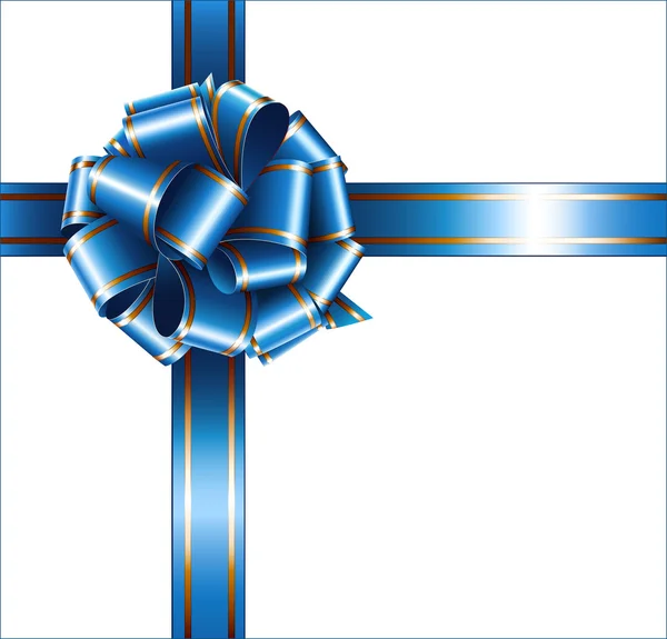 Ruban bleu cadeau — Image vectorielle