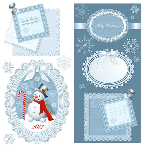 Set of Christmas frames — Stock Vector