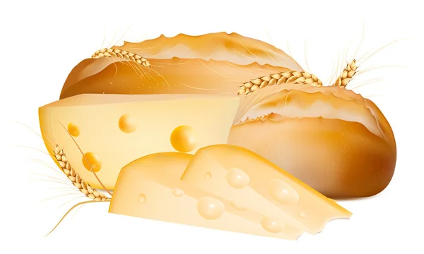 Векторный хлеб с сыром . — стоковый вектор