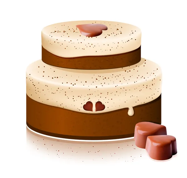 चॉकलेट सह वेक्टर केक — स्टॉक व्हेक्टर