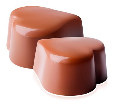 kalp şeklinde çikolata.