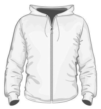 fermuar ile kapüşonlu sweatshirt.
