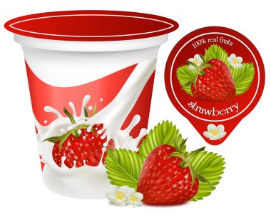 Design of packing yoghurt clipart