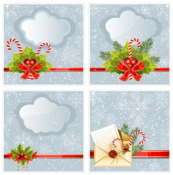 Set of snow Christmas background — Stock Vector