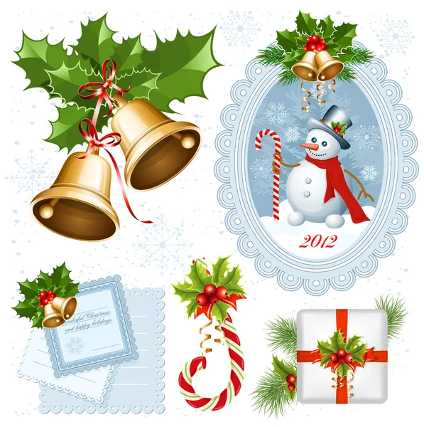 Christmas-objects-set — Stock Vector