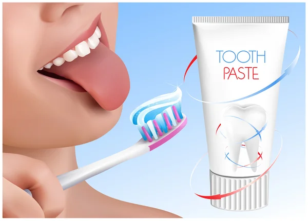 Ragazzo spazzolatura denti — Vettoriale Stock