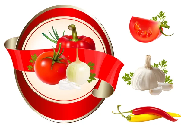 Ilustración vectorial de verduras — Vector de stock
