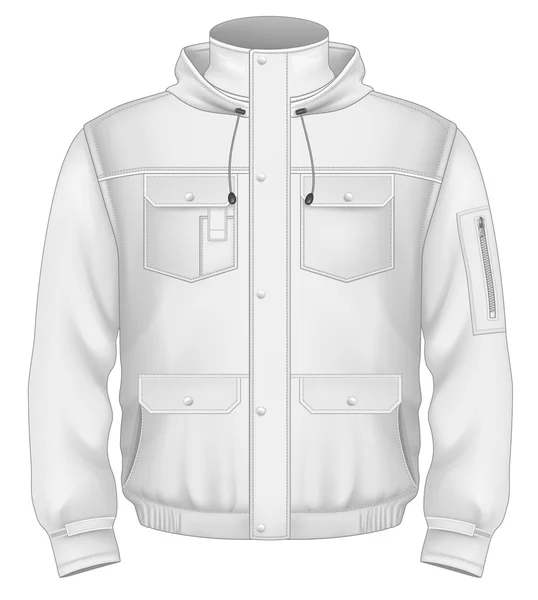 Chaqueta de vuelo con capucha para hombre — Vector de stock