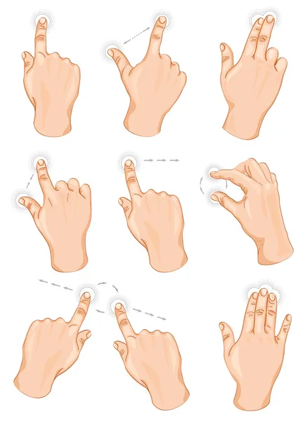 Multitouch gestures — Stock Vector