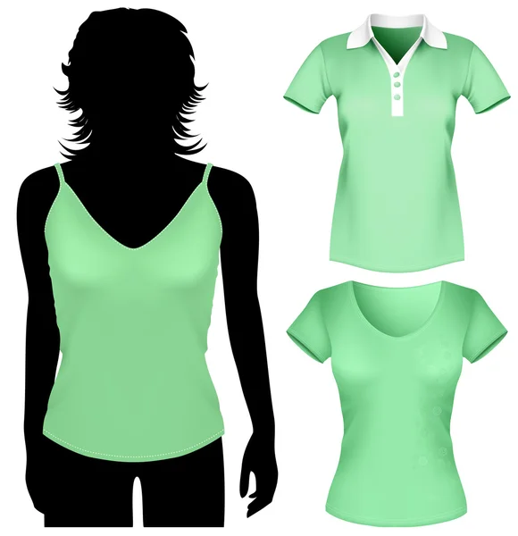 Women's t-shirt design template. — Stock Vector