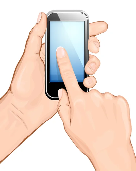 Mão segurando telefone celular —  Vetores de Stock