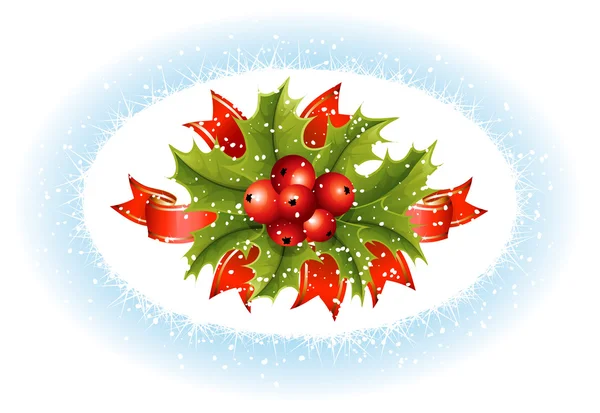 Christmas holly with berries — Stock Vector