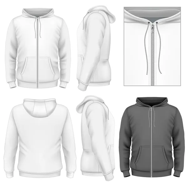 Men's zip hoodie design template — Stock Vector
