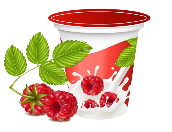 Diseño de yogur de embalaje — Vector de stock