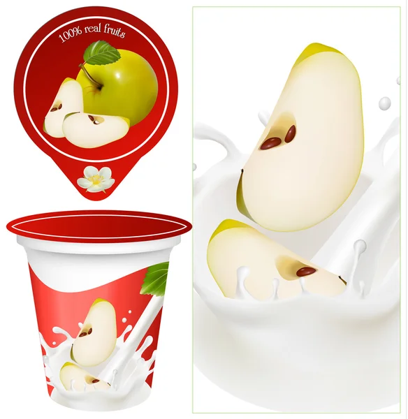 Utformningen av packning yoghurt — Stock vektor