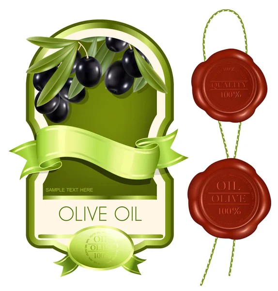 Huile d'olive . — Image vectorielle