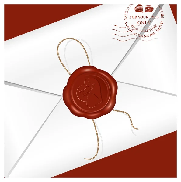 Letter with wax seal. — Stock Vector