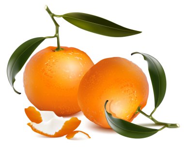 Mandarin yaprakları ile.