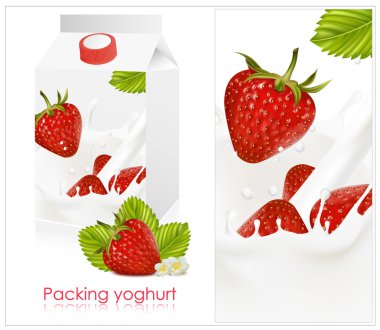Design of packing yogurt clipart
