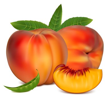 Ripe peach fruit clipart