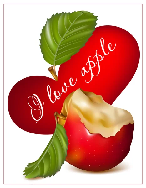I love apple. — Stock Vector